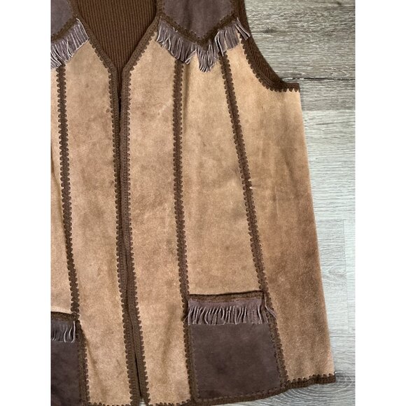 Vintage Lane Bryant Fringe Leather Front‎ Vest XL Festival Western - Picture 6 of 11